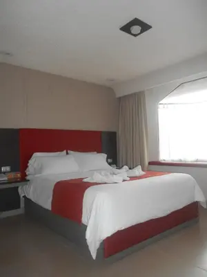 Cama o camas de una habitación en Hotel Puente Real