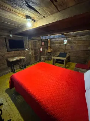 Cama o camas de una habitación en Cabañas Del Valle