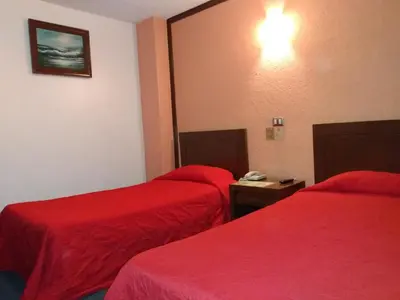 Cama o camas de una habitación en Hotel Maria Victoria Xalapa