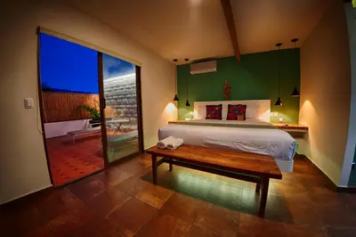 Cama o camas de una habitación en Casa De Sierra Azul