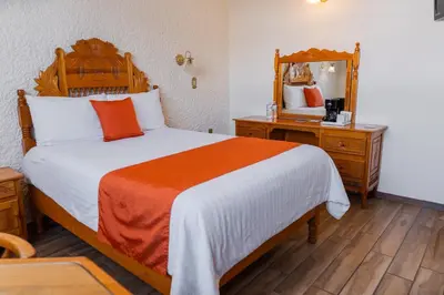 Cama o camas de una habitación en Hotel Del Angel, Apizaco