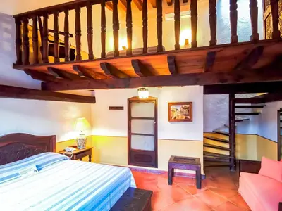 Cama o camas de una habitación en Meson del Alferez Xalapa