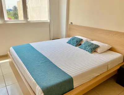 Cama o camas de una habitación en FRENTE PLAYA vista al mar, PISCINA DE USO EXCLUSIVO