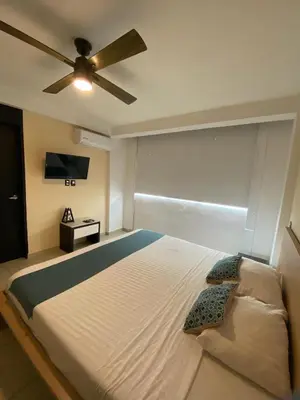 Cama o camas de una habitación en FRENTE PLAYA vista al mar, PISCINA DE USO EXCLUSIVO