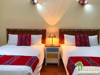 Cama o camas de una habitación en Hotel La Ceiba
