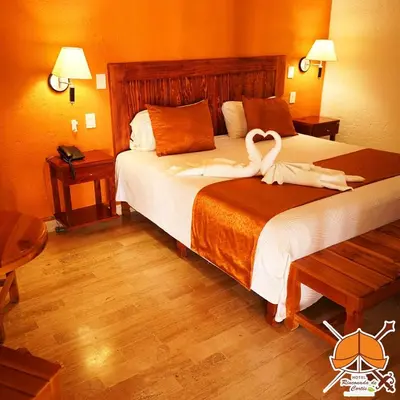 Cama o camas de una habitación en Hotel Rinconada de Cortes