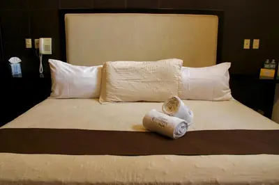 Cama o camas de una habitación en Posada Vista Tepoz