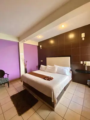 Cama o camas de una habitación en Posada Vista Tepoz