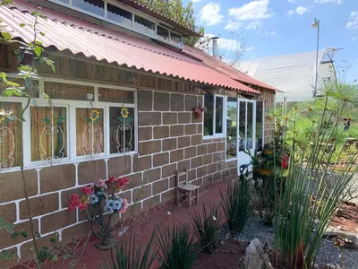 Jardín al aire libre en Cabañas Los Abuelos