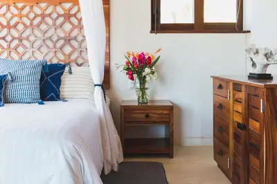 Cama o camas de una habitación en Casa Kundavi Beach Front Paradise