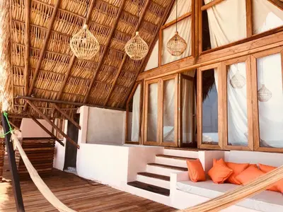 Zona de estar de Hotel Nude Zipolite & beach club