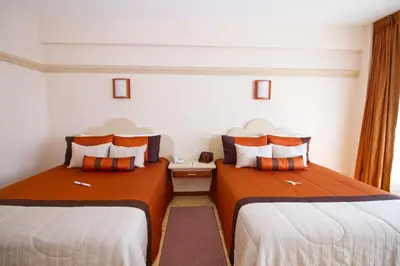 Cama o camas de una habitación en Hotel 9 Manantiales