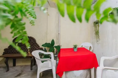 Jardín al aire libre en Las Huellas del Caminante