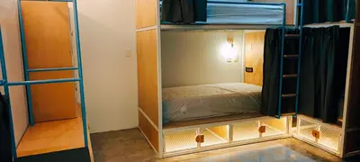 Cama o camas de una habitación en Azul Cielo Hostel