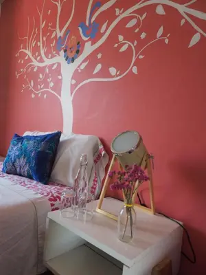 Cama o camas de una habitación en Azul Cielo Hostel