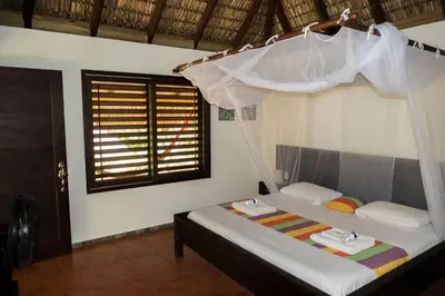 Cama o camas de una habitación en Cabañas Amaia