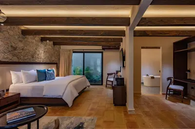 Cama o camas de una habitación en Hacienda Santo Cristo Hotel & Spa - Adults Only