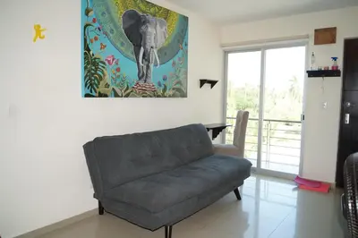 Zona de estar de Penthouse con Jacuzzi en Acapulco Diamante