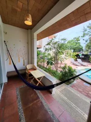 Un patio o zona al aire libre en Casa Puerto Bonito, Aparthotel & Coworking