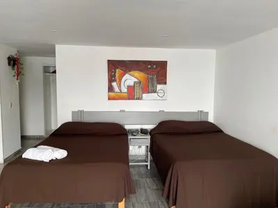 Cama o camas de una habitación en Hermosa Suite Torres Gemelas