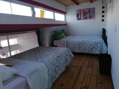 Cama o camas de una habitación en Hostal México Airport CDMX