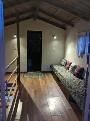 Cama o camas de una habitación en Cabaña El Salto