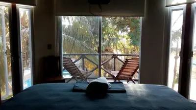 Cama o camas de una habitación en Playa Bruja Zicatela
