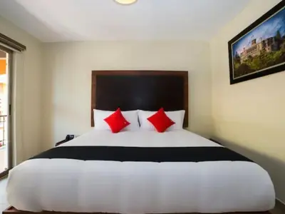Cama o camas de una habitación en Hotel Colonial Acopinalco Inn