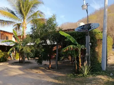 Jardín al aire libre en Cabañas jaysur