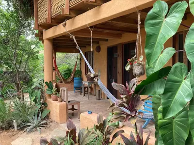 Jardín al aire libre en Posada La Sabila