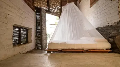 Cama o camas de una habitación en Casa de las Olas