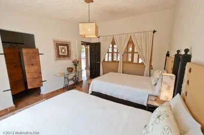 Cama o camas de una habitación en Hotel Boutique Casa de Campo Malinalco