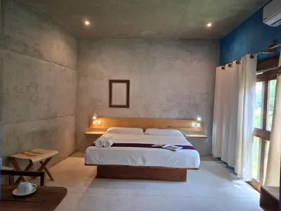 Cama o camas de una habitación en Hotel Pochote Mazunte