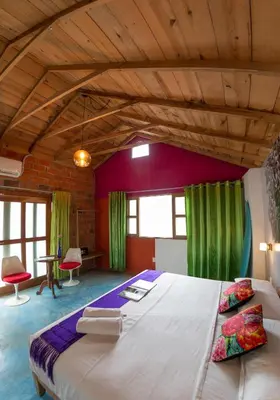 Cama o camas de una habitación en Hotel Pochote Mazunte