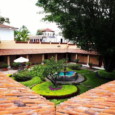 Jardín al aire libre en Hotel Spa Posada Tlaltenango