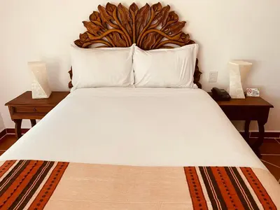 Cama o camas de una habitación en Hotel Spa Posada Tlaltenango