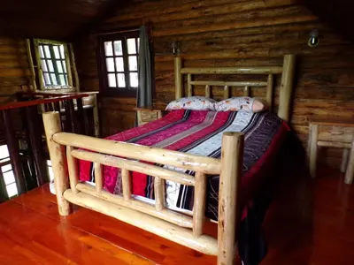 Cama o camas de una habitación en Cabañas El Rincón de Pancho