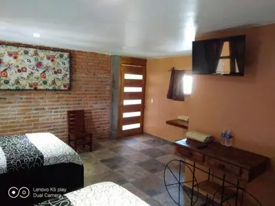 Cama o camas de una habitación en Ex Hacienda Santa Elena