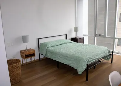 Cama o camas de una habitación en Condo con Alberca a un Paso del Estadio Azteca