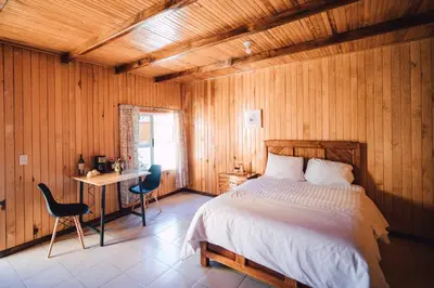 Cama o camas de una habitación en Cabañas Rancho Viejo