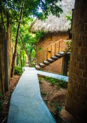 Jardín al aire libre en Posada Nuuna Mazunte