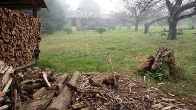 Jardín al aire libre en Cabañas La Tierra Grande
