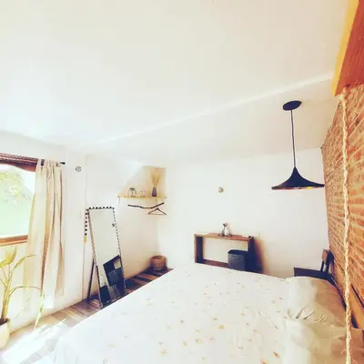 Cama o camas de una habitación en Hoja Santa Posada