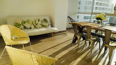 Zona de estar de Departamento con Preciosa Vista al Mar en Acapulco Diamante