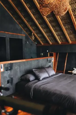 Cama o camas de una habitación en Naked Hotel Zipolite -Adults Only-