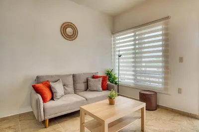 Zona de estar de La Aurora Puerto Escondido