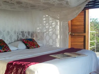 Cama o camas de una habitación en Casa Mermejita