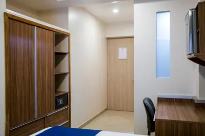 Cama o camas de una habitación en La Casa Azul (Zona de Hospitales)