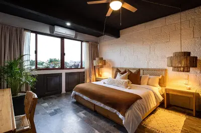 Cama o camas de una habitación en HOLT - Villa Noria - La Casa del Barro Verde