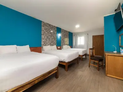 Cama o camas de una habitación en Hotel Meson del Barrio
